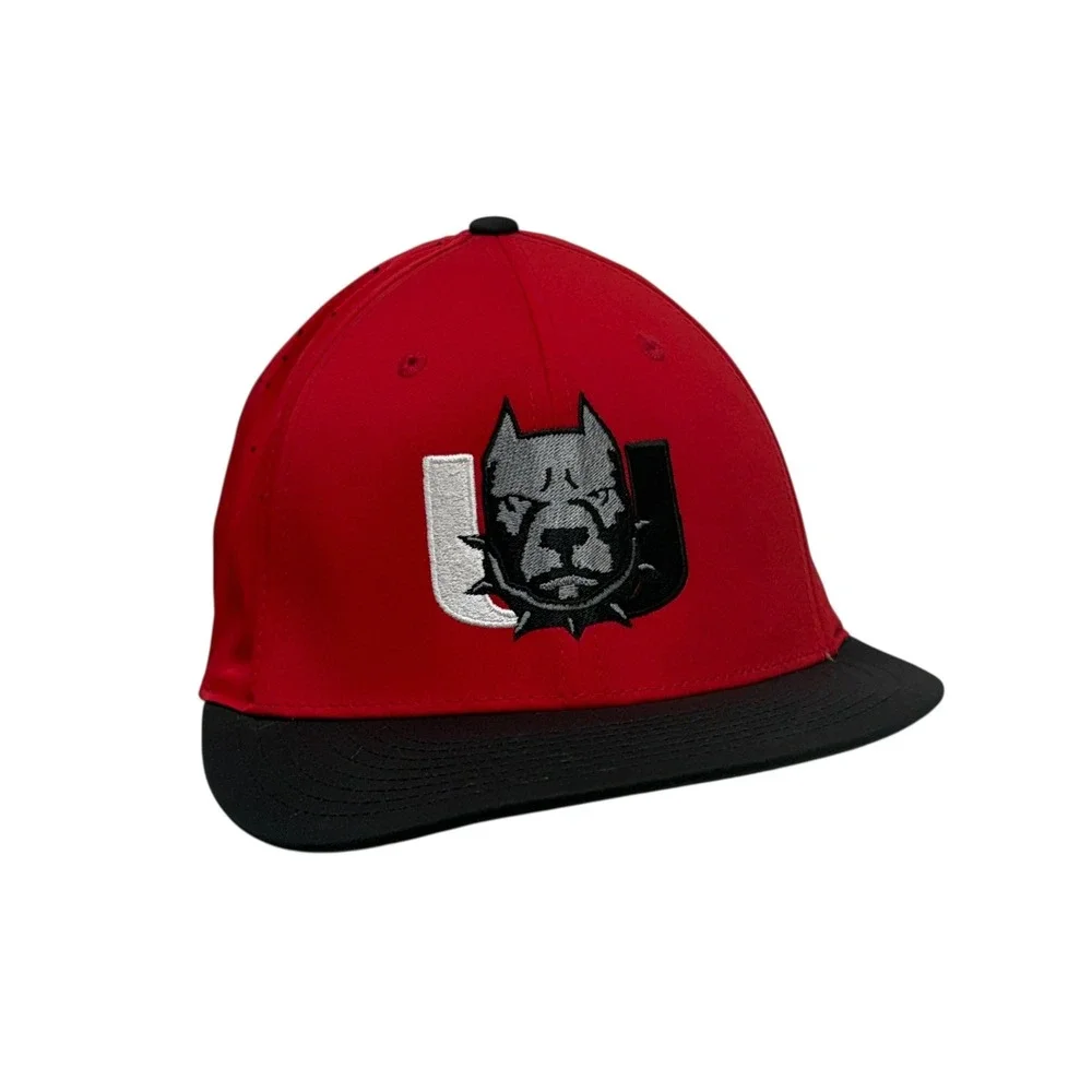 Richardson PTS30 Lite Flexfit Hat Red Black Pitbull Logo Men LG-XL Performance